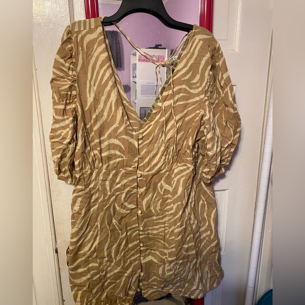 ASOS tan animal print dress